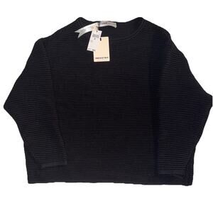 ZARA Knit Black Ribbed Mock Neck Sweater NWT Size S Viscose Blend